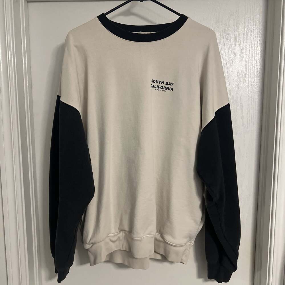 John Galt South Bay California Sweatshirt Mens L White Black Off The Lip Crew